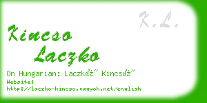 kincso laczko business card